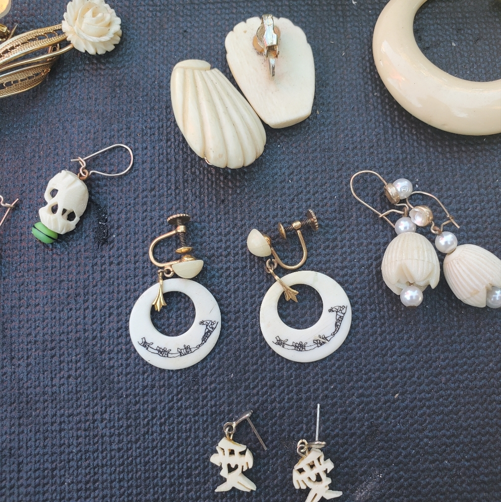 Random Bone Jewelry Lot